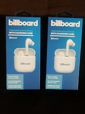 2- billboard True Wireless Earbuds with Charging Case -NEW in Box